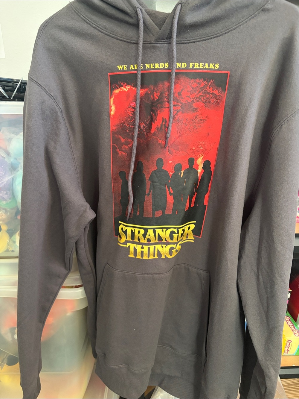 Kohl's Black Stranger Things Crewneck Sweatshirt with Red Graphic